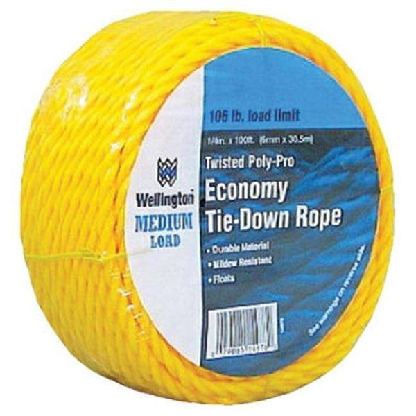 Wellington Cordage Wellington Cordage 14978 0.25 in. x 100 ft. Polypropylene Rope Twisted; Yellow 764639